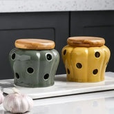 Knoblauch Vorratsdose – Keramik Kürbis – Küchen Deko