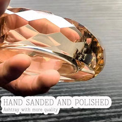 Kristall-Aschenbecher – Gold-Design – 4-Zoll rund