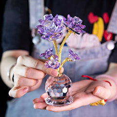 Kristall-Blumenornament – Handgemacht Modern – 15.5x8cm