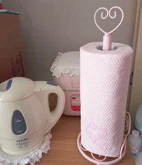 Küchenrollenhalter – Eisen Design – Pink & Weiss