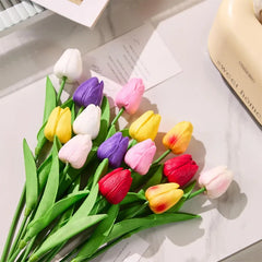 Künstliche Tulpen aus PU, mehrfarbig, 34cm, in Wohnkultur Dekor