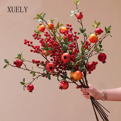 Künstlicher Granatapfelzweig – Schaum Design – 84cm Stil