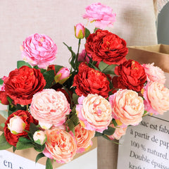 Künstlicher Pfingstrosenstrauss – Seide, Pink, Innenbereich