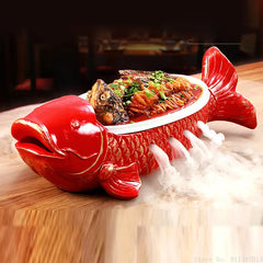 Kunstvolle Sushi-Platte – Keramik Rote Karpfen – Zuhause/Restaurant