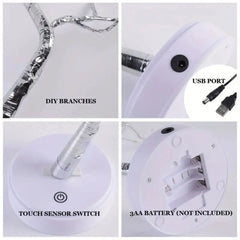 LED Baumbeleuchtung mit warmweissen 108 LED-Lichtern auf Tisch