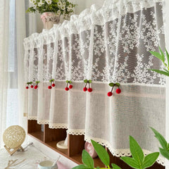 Landhaus-Spitzen-Küchengardine – 100% Polyester, 1 Paneel, Rustikaler Charme