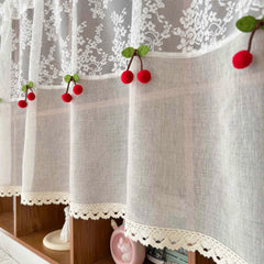 Landhaus-Spitzen-Küchengardine – 100% Polyester, 1 Paneel, Rustikaler Charme