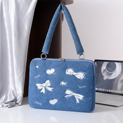 Laptophülle – Denim-Schleifendesign – 13-16 Zoll