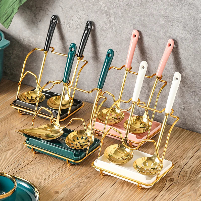 Löffelablage & Deckelhalter – Keramik Weiss 17.5x13x28cm