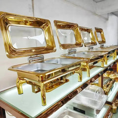 Luxus Speisenwärmer – Gold Edelstahl – 9L Fassungsvermögen