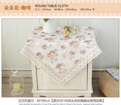 Florale Spitzen-Tischdecke mit rosa Muster, quadratisch, Veemi A