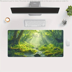 Forest Scene Mauspad aus Gummi, mehrfarbig, Grösse 300X600X2MM, modern