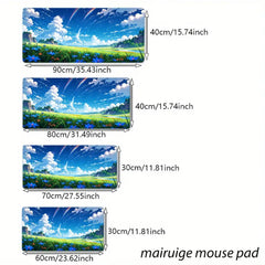 Schwarzes Mauspad im Japan-Stil aus Gummi, Grösse: 900x400x3mm, rutschfest