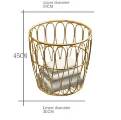 Metall-Wäschekorb – Gold Design – Rollbarer Organizer