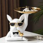 Nordic Style Cool Dog Skulptur – Harztablett Kunst