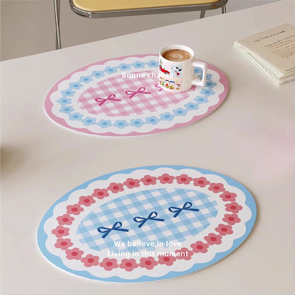 Ovaler hitzebeständiger Tischset – PU-Leder – 30x40cm