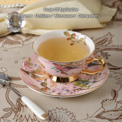 Pink Bird China Set – Elegantes Feinporzellan – Mehrteilig