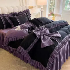 Prinzipin-Bettbezug aus Strick-Polyester in Farbe farbe08, Grösse 200x230 cm im Prinzessinnenstil