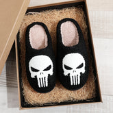 Punisher Skull Pantoffeln – Plüsch Bestickt – Innen