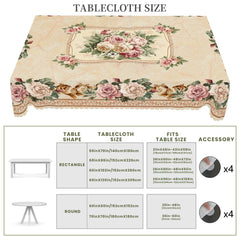 Retro Blumen Tischdecke aus Polyester in Farbe H079, rund 152 cm gross