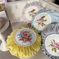 Retro Rosen Kissenbezug – Samt Floral 50x50 cm