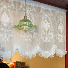 Romantische Weisse Tüll-Vorhänge – Bestickte Spitze – 170x65cm