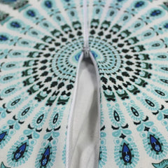 Runde Leinen-Kissenhülle – Mediterraner Stil – 43x43cm