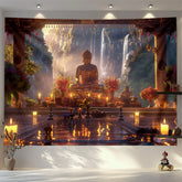 Tapisserie – Goldener Buddha Wasserfall – 150x200cm