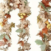 Ahornblatt & Kürbis Kranz – Rustikales Vlies-Design