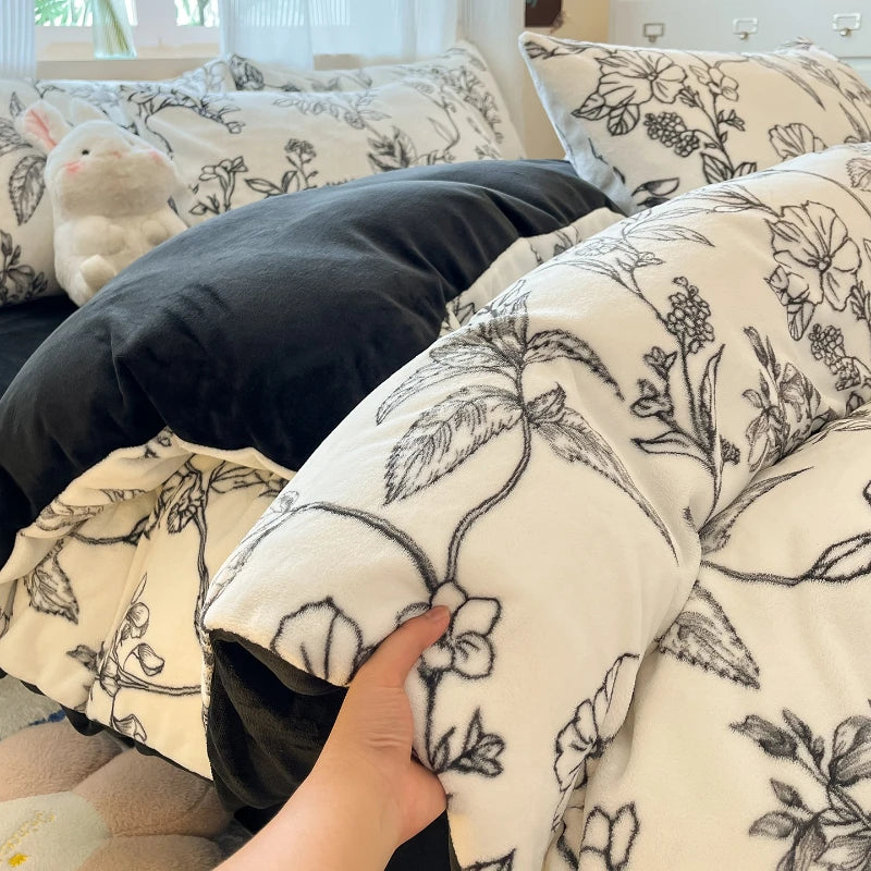 Mehrfarbiger Fleece-Bettbezug aus Polyester im modernen Stil Grösse: 200x230cm