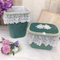 Grosser Aufbewahrungskorb – Rosa Spitzen Design – Mädchenzimmer