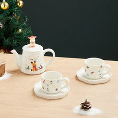 Keramik Weihnachts-Teeservice – Edles Design – 2 Tassen Set