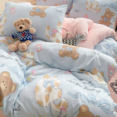 Blumen Bettwäsche Set – Cartoon Stil – Universalgrösse