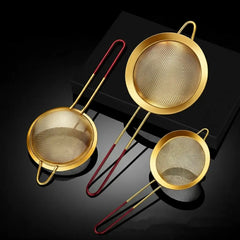 Feinmaschiges Sieb – Gold-Edelstahl – 3 Grössen