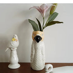 Keramik Papageienvase – Modern Stil – Tischdekoration