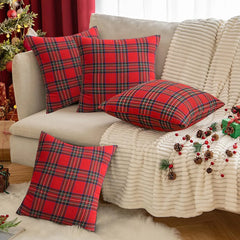 Weihnachtliches Karo Kissenbezug – Schottischer Tartan – 60x60cm