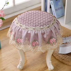 Luxus Hockerüberzug – Jacquard Strick – Ø 35 cm