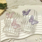 Glas Kaffeetasse – Elegantes 3D Schmetterlingsdesign