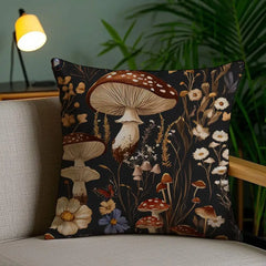 Kissenbezug Eichhörnchen Pilz - Plüsch Polyester - Beidseitig 45x45cm