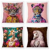 Tierportrait Kissenbezug – Weicher Stoff – Wohnzimmer