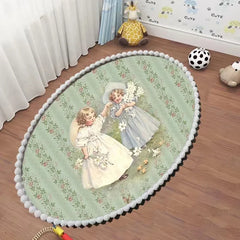 Kinderzimmer Teppich – Süsses Oval Design 840x600mm
