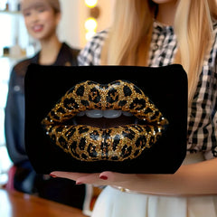 Leopardenmuster Schminktasche – Polyester – 23x17.5cm