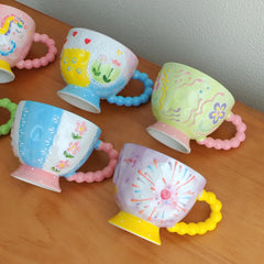 Handbemalte Keramiktassen – 430ml – Frühstücksgenuss