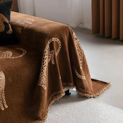 Chenille Möbelüberwurf – Jacquard Strick Kratzschutz 180x130cm