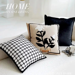 Bestickter Kissenbezug aus Polyester-Baumwolle, nordisches Design, 450x450 mm, Farbe: Verschieden