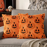 Halloween Kürbis Kissenbezug – Faux Wolle – 45x45CM