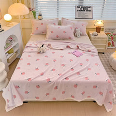 Peach Fleece-Decke – Gemütliches Fruchtdesign – Verschiedene Grössen