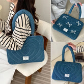 Laptoptasche – Denim-Stickerei – Stossfest