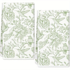 Küchentücher – Modernes Grünes Blumenmuster – 40x60 cm