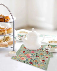 Sage Green Floral Geschirrtücher - Mikrofaser 40x60cm